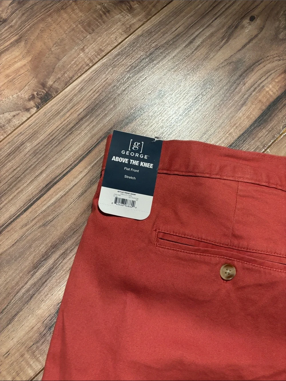 George Red Flat-Front Men's Shorts